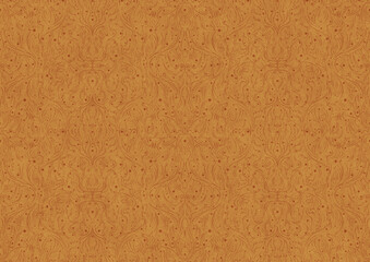 Hand-drawn unique abstract symmetrical seamless ornament. Light red on a yellow background. Paper texture. Digital artwork, A4. (pattern: p11-2b)