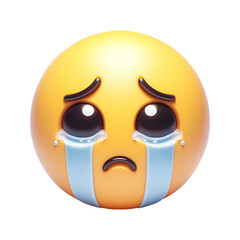 3d crying emoji icon. Realistic 3d high quality isolated render	