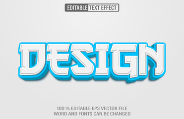 Design editable text effect 3d style template 