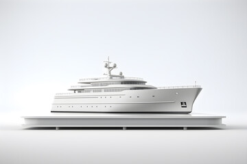 luxury yacht on the white background. 3d Render, Ai Generated