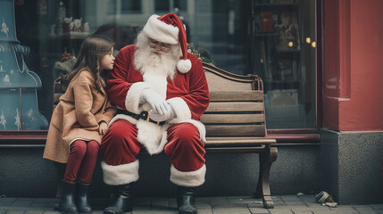 Warmth and Wonder: Santa's Lap, A Child's Joy, generative ai