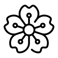 Fototapeta premium cherry blossom line icon