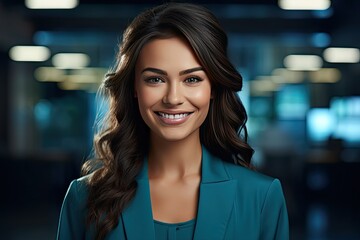 smiling business woman holding a tablet