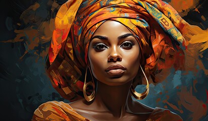 painting of african woman in turban
