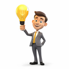 businessman with light bulb
