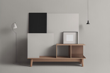 Minimalistic concept. Template, Modern minimalist style 3d rendering image