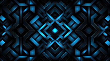 Blue Glowing Neon Technology Background. Black Friday, Cyber Monday Sale Concept. Abstract Futuristic Sci Fi Modern Elegant Alien Illustration for poster, wallpaper, card..