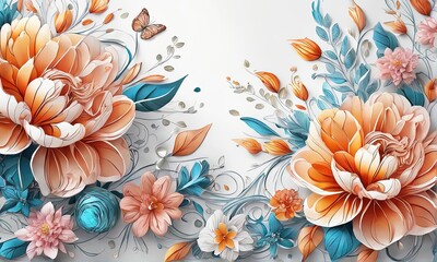 floral background with colorful flowers, watercolor painting floral background with colorful flowers, watercolor painting beautiful floral seamless pattern with watercolor flowers and leaves