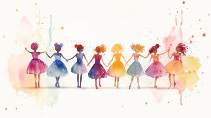 International women's day watercolor illustration