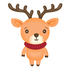 cute rein deer with scarf