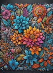 Fototapeta na wymiar colorful hand drawn watercolor floral background. colorful hand drawn watercolor floral background. 3d render of a beautiful colorful flower background