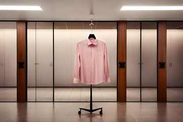 Fototapeta na wymiar pink shirt on hanger