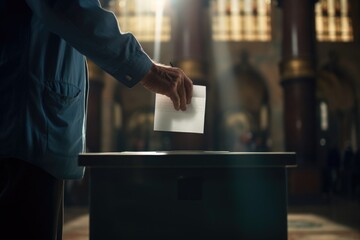 A person is seen putting a piece of paper into a box. This image can be used to represent tasks, organization, or document management.