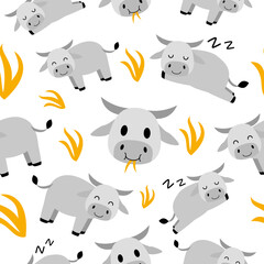 Buffalo Seamless Pattern