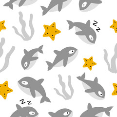 Whale Seamless Pattern