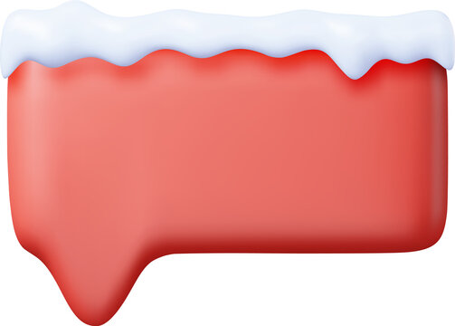 3D Christmas Speech Bubble with Snow