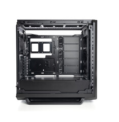 Open system unit case with fans of a personal computer on a white background.