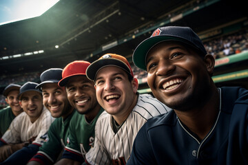 Baseball players at the stadium, displaying their commitment to the sport in every pitch and swing - Powered by Adobe