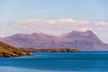 seascape along the ferryboat trip from the isle of Lewiss to Ullapool, Highlands, Scotland 