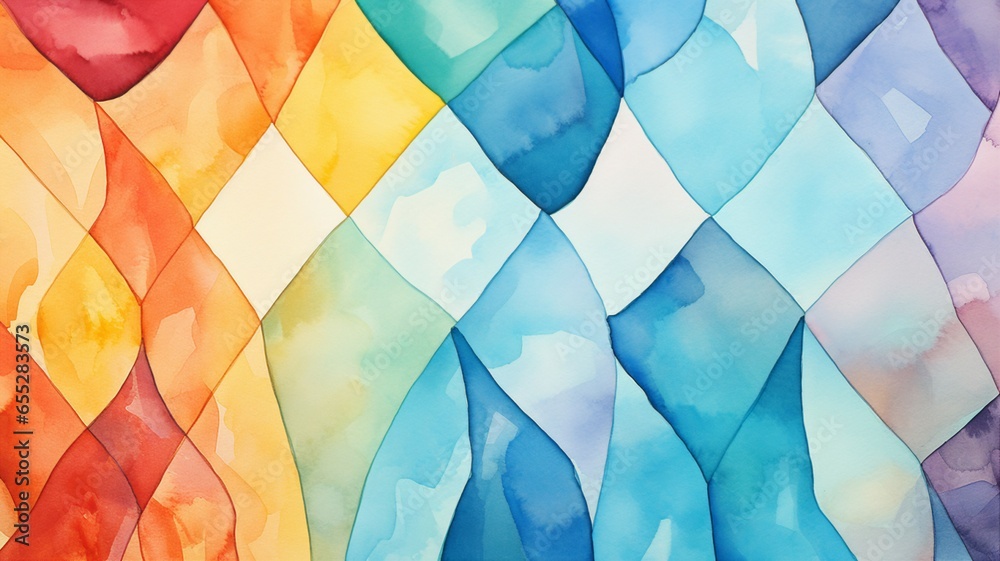 Aufkleber abstract watercolor patterns, artistic expression
