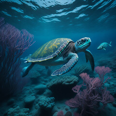 Sea Turtle Photography, generative ai