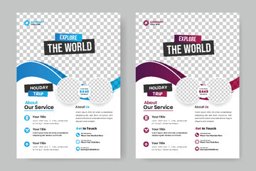 Vacation travel  flyer design template, Travel poster or flyer pamphlet flyer design, and travel agency flye