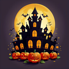 Halloween pumpkin head jack lantern background.ai generated