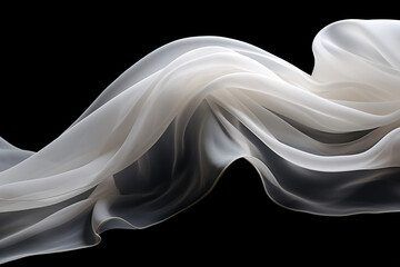 White Silk on a Black Background