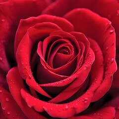 A highly detailed and close-up shot of a red rose