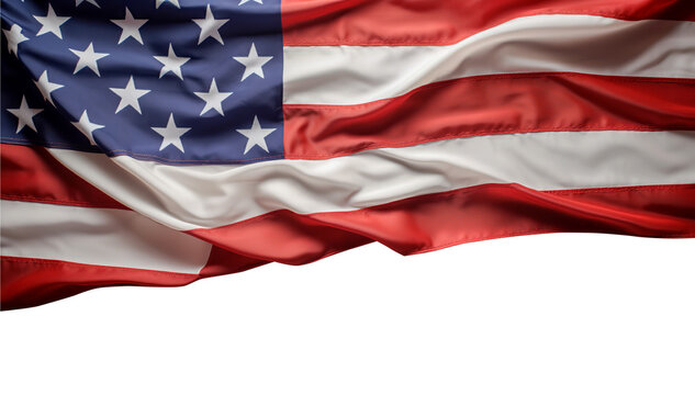American flag on a transparent background	