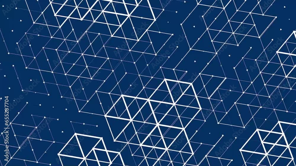 Poster figures made of lines and dots. innovation and technology. abstract deep blue background. rendering 
