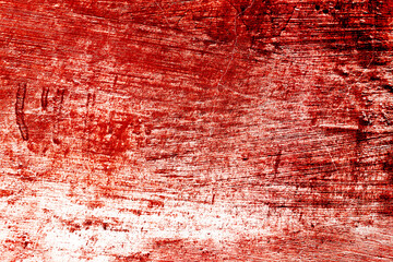 Grunge scary red concrete. Red paint on concrete wall. Red blood on old wall for halloween concept.