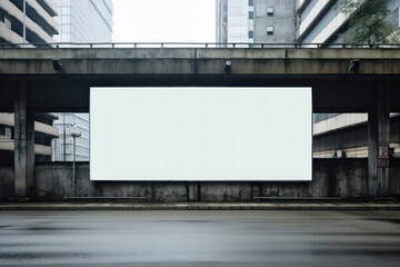 Fototapeta premium Empty signboard for advertising, billboard with space for mockup information, billboard on city streets