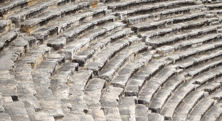 Ancient theater sitting area standing in perspective