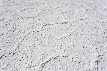 View of salt texture in Uyuni desert