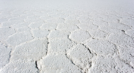 View of salt texture in Uyuni desert