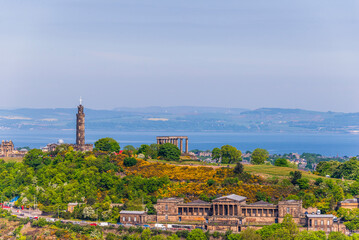 top views of Edinburgh city from the Arthur seat, Scotland
