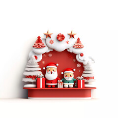 Traditional holiday with Santa Claus and decoration. Happy holiday.