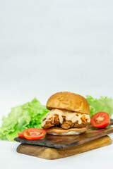 hamburger on a plate