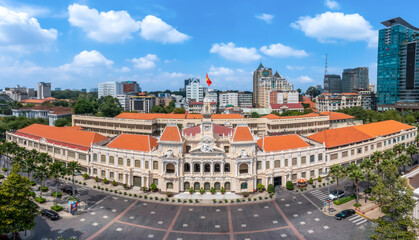People's Committee Building in Ho Chi Minh City, Viet Nam	 - obrazy, fototapety, plakaty