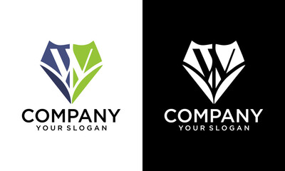 Unique modern geometric creative elegant letter W logo template. Vector icon.