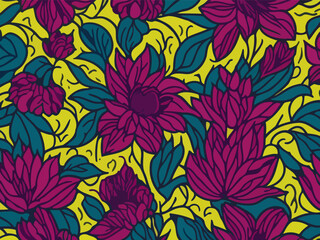 Fototapeta na wymiar A mesmerizing display of abstract floral patterns created using vector graphics. The artwork combines the beauty of nature with its intricate floral elements and the expressive freedom of abstraction.