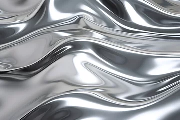 Schilderijen op glas abstract silver metal background © Patrick