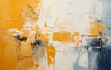 Abstract painting background in bold palette knife style with yellow color gradient