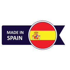 Fototapeta premium Made In Spain. Flag, banner icon, design, sticker
