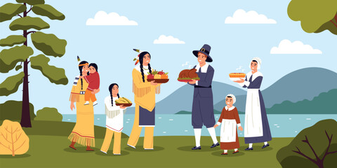 Thanksgiving Day Flat Illustration