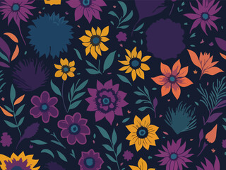Fototapeta na wymiar A mesmerizing display of abstract floral patterns created using vector graphics. The artwork combines the beauty of nature with its intricate floral elements and the expressive freedom of abstraction.