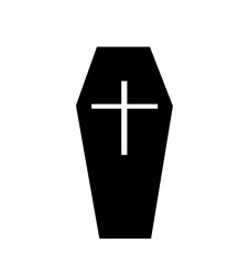 Obraz premium Coffin icon simple silhouette flat style vector illustration
