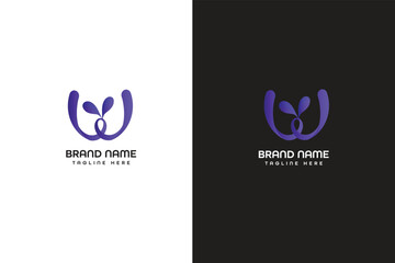 W letter modern logo 