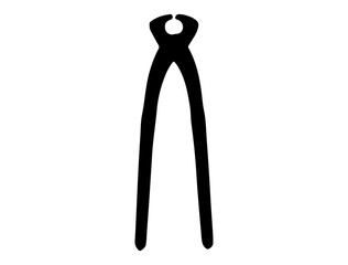 Pinch clamp tool silhouette vector art white background